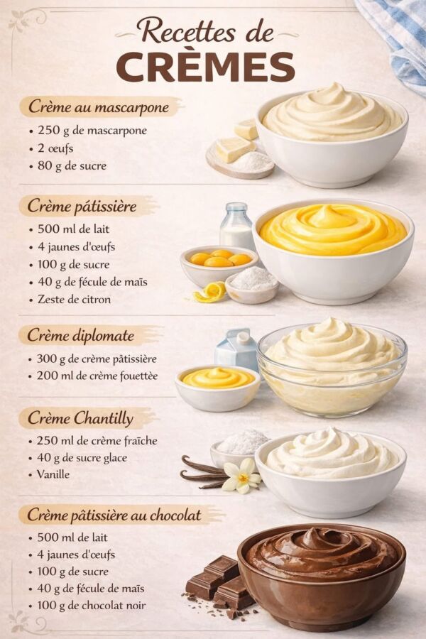Recettes gourmandes à la crème
