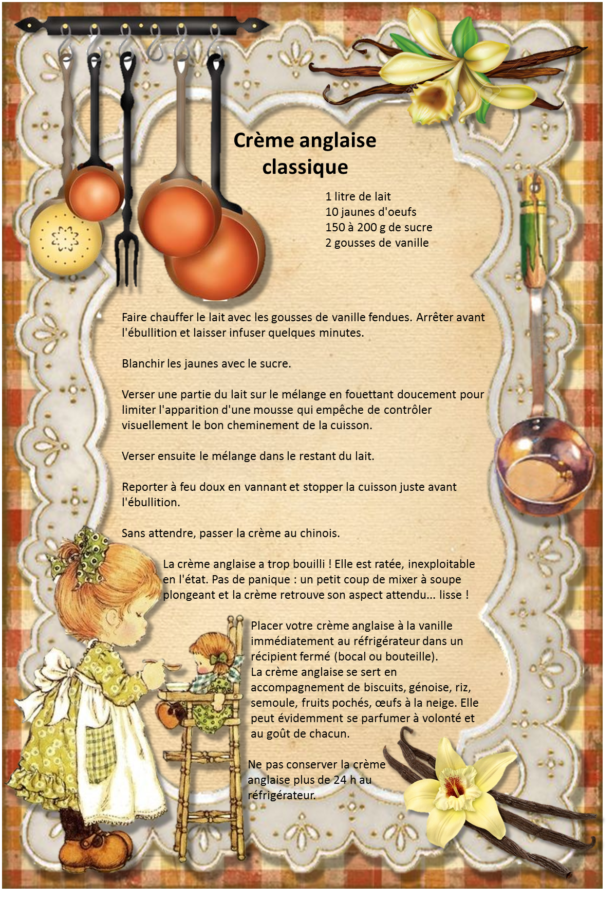 Recette gourmande avec crème anglaise