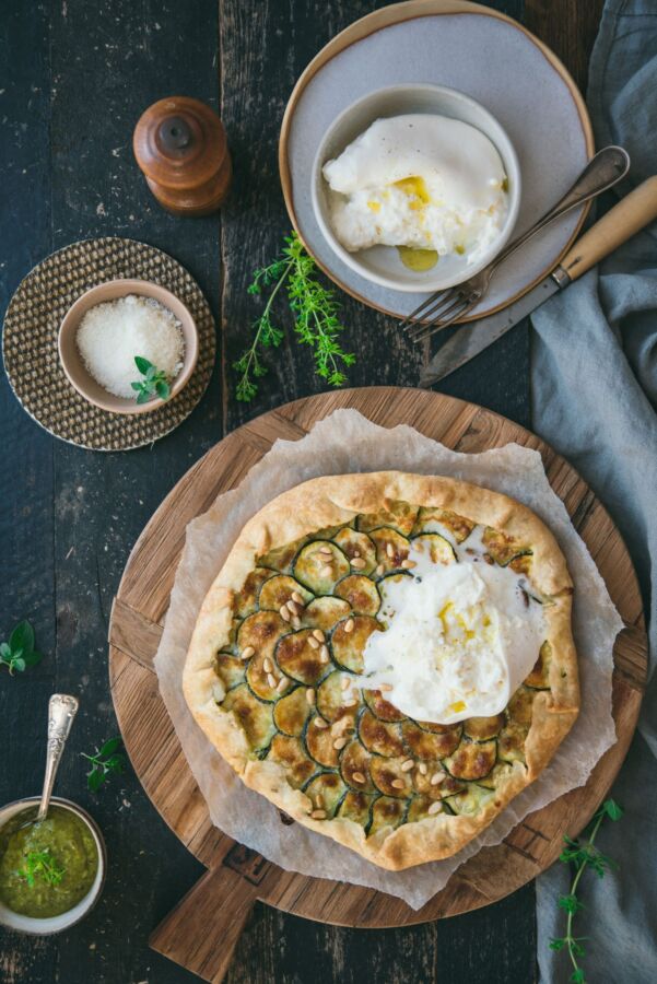 Tarte courgette burrata