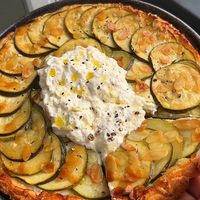 Tarte croustillante burrata