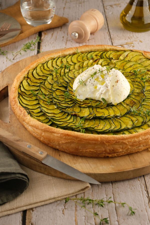 Tarte croustillante burrata