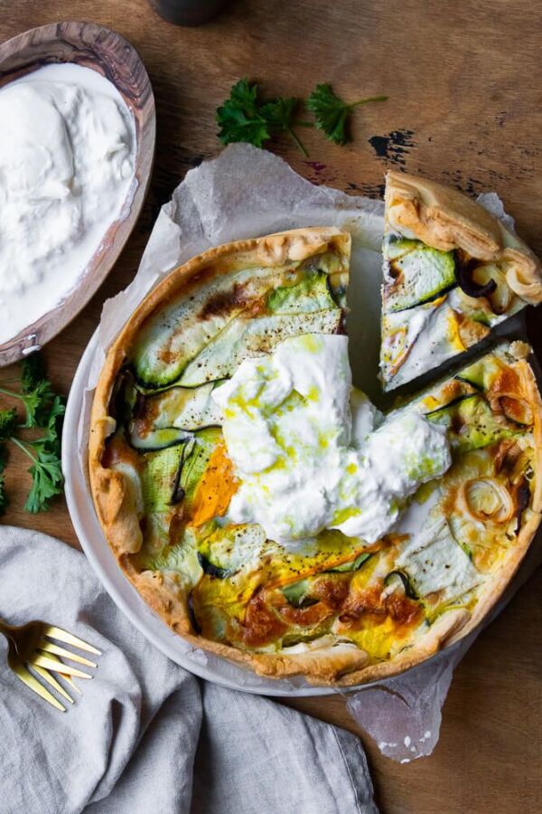 Tarte courgette burrata