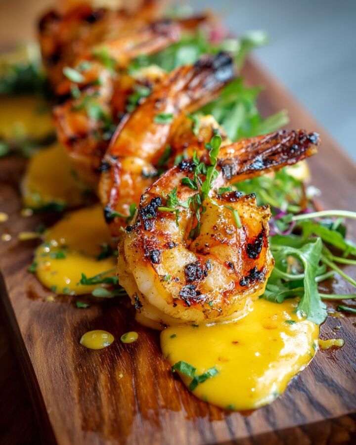 Plat raffiné gambas étoilé