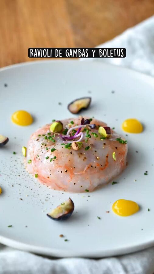 Plat raffiné gambas étoilé
