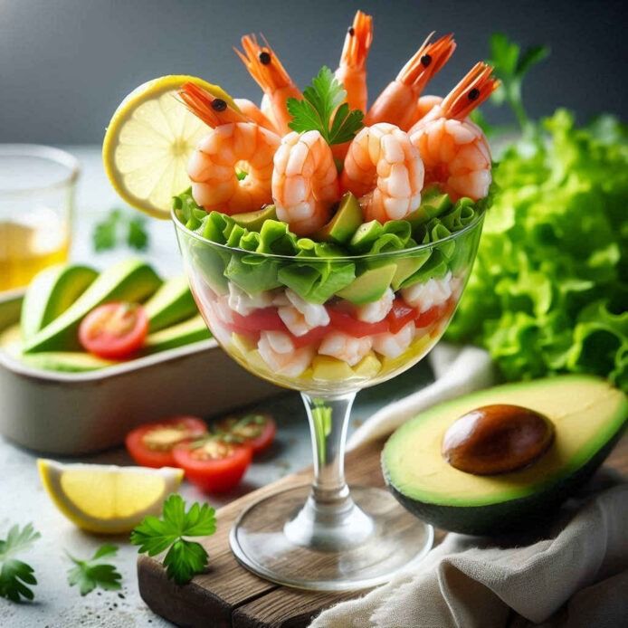 Plat raffiné gambas étoilé