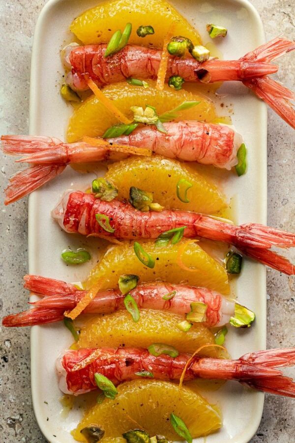 Plat raffiné gambas étoilé