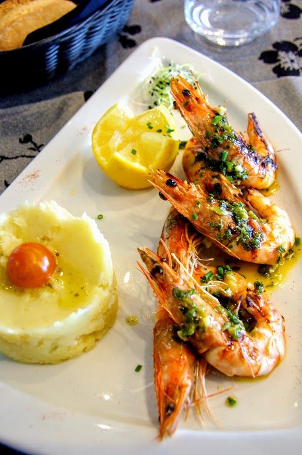 Assiette gambas chef étoilé