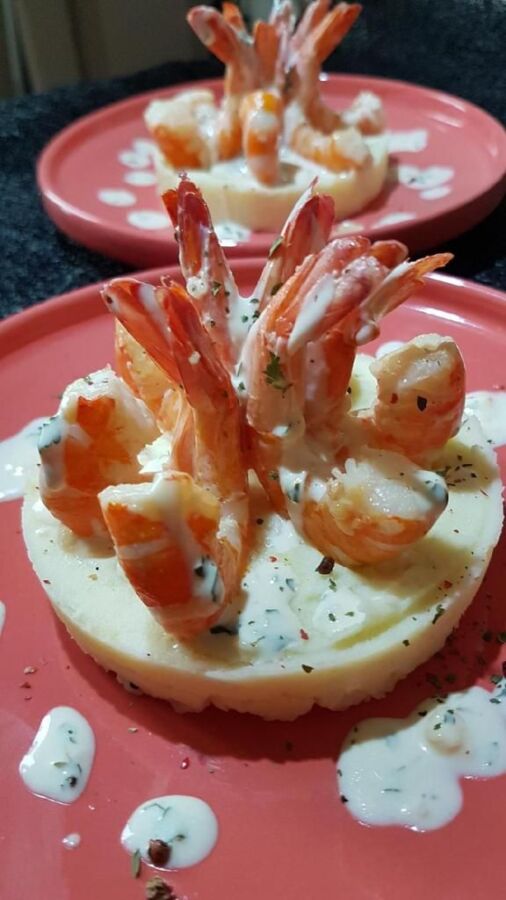 Plat raffiné gambas étoilé
